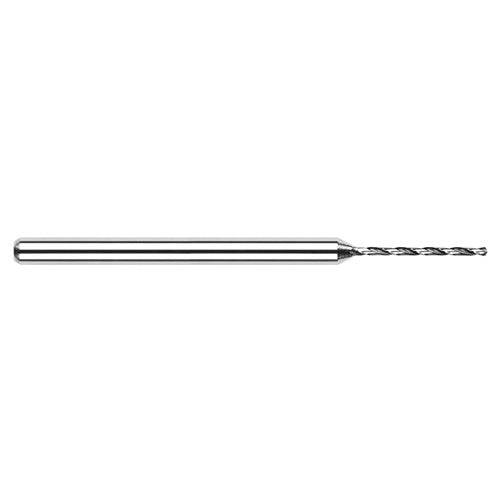 ‎0.111″ Dia. × 1/8″ Shank × 0.413″ Flute Length × 1-1/2″ OAL, 130°, Uncoated, 2xD Flute, Round Solid Carbide Drill - Exact Industrial Supply