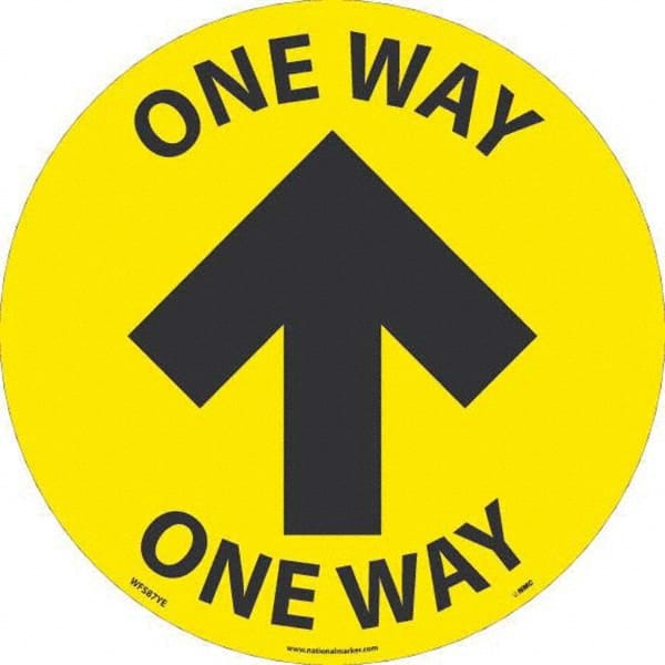 NMC - "One Way" Adhesive-Backed Floor Sign - Industrial Tool & Supply