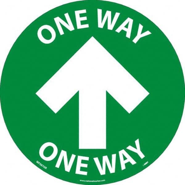 NMC - "One Way" Adhesive-Backed Floor Sign - Industrial Tool & Supply