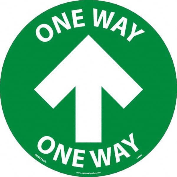 NMC - "One Way" Adhesive-Backed Floor Sign - Industrial Tool & Supply