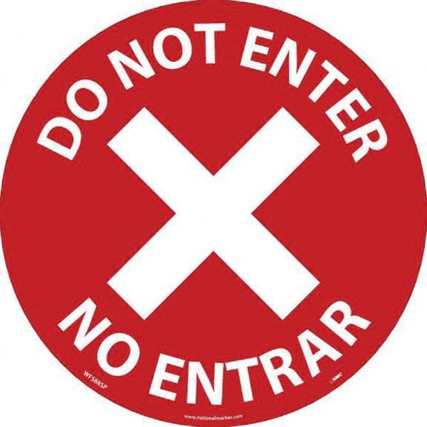NMC - "Do Not Enter" Adhesive-Backed Floor Sign - Industrial Tool & Supply