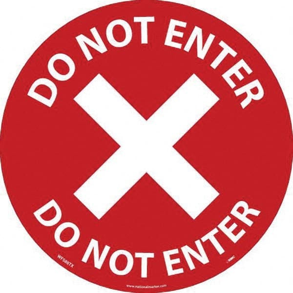 NMC - "Do Not Enter" Adhesive-Backed Floor Sign - Industrial Tool & Supply