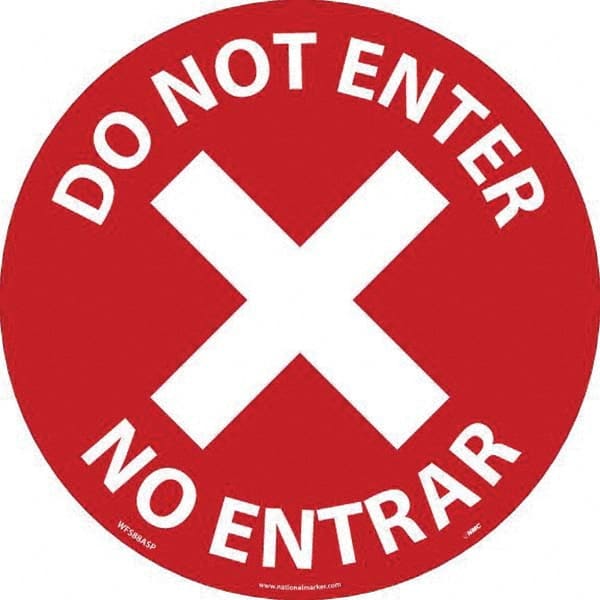 NMC - "Do Not Enter" Adhesive-Backed Floor Sign - Industrial Tool & Supply
