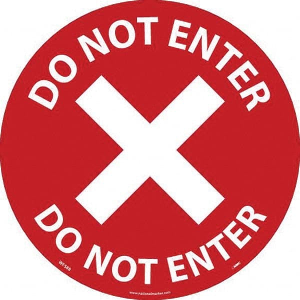 NMC - "Do Not Enter" Adhesive-Backed Floor Sign - Industrial Tool & Supply