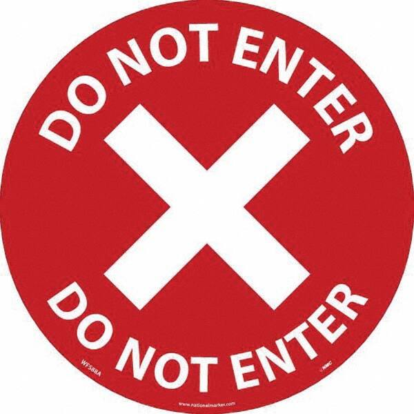 NMC - "Do Not Enter" Adhesive-Backed Floor Sign - Industrial Tool & Supply