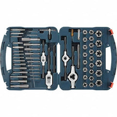 Bosch - Tap & Die Sets Minimum Tap Thread Size (Inch): 6-32 Maximum Tap Thread Size (Inch): 1/4-18 - Industrial Tool & Supply