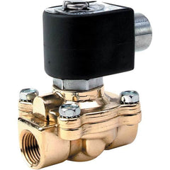 Parker - 120/60 - 110/50 VAC 3/4" NPT Port Stainless Steel Two-Way Internally Piloted Diaphragm Solenoid Valve - Industrial Tool & Supply