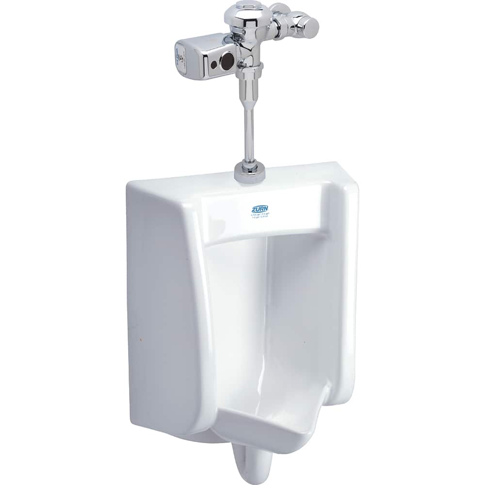 Zurn - Urinals & Accessories; Type: Top Spud Urinal ; Color: White ; Gallons Per Flush: 0.125 ; Litres Per Flush: 0.5 ; Height (Inch): 25-5/8 ; Width (Inch): 18.4375 - Exact Industrial Supply