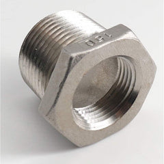 Guardian Worldwide - Stainless Steel Pipe Fittings; Type: Hexagon Bushing ; Fitting Size: 1-1/2 x 3/8 ; End Connections: MNPT x FNPT ; Material Grade: 316 ; Pressure Rating (psi): 150 ; Length (Inch): 1.34 - Exact Industrial Supply