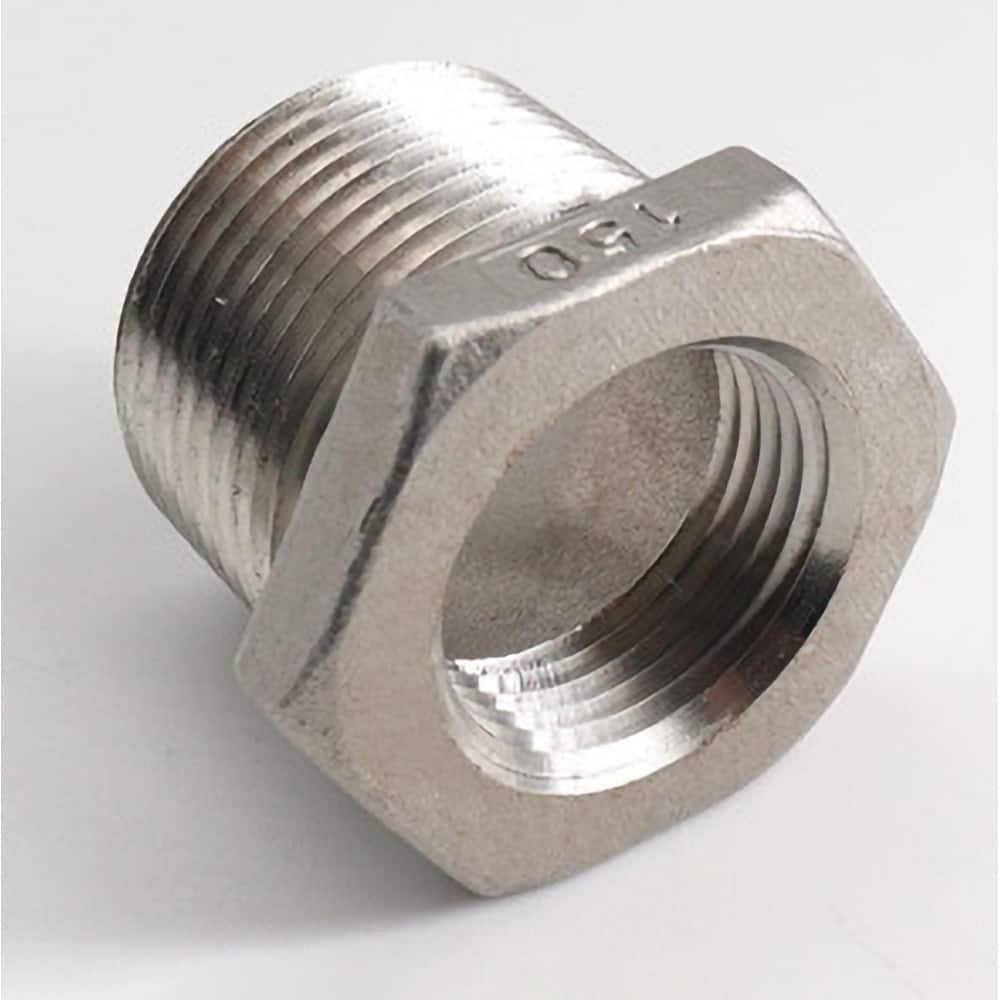 Guardian Worldwide - Stainless Steel Pipe Fittings; Type: Hexagon Bushing ; Fitting Size: 1-1/4 x 1/2 ; End Connections: MNPT x FNPT ; Material Grade: 316 ; Pressure Rating (psi): 150 ; Length (Inch): 1.32 - Exact Industrial Supply