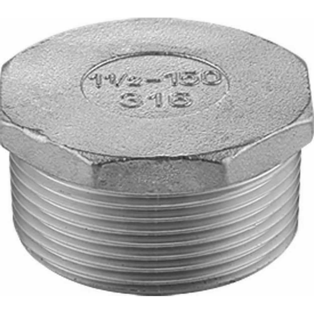 Guardian Worldwide - Stainless Steel Pipe Fittings; Type: Hexagon Plug ; Fitting Size: 1-1/2 ; End Connections: MNPT ; Material Grade: 316 ; Pressure Rating (psi): 150 ; Length (Inch): 1.42 - Exact Industrial Supply