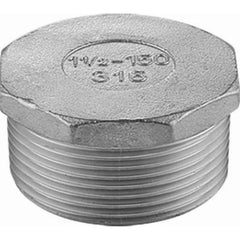 Guardian Worldwide - Stainless Steel Pipe Fittings; Type: Hexagon Plug ; Fitting Size: 1-1/2 ; End Connections: MNPT ; Material Grade: 316 ; Pressure Rating (psi): 150 ; Length (Inch): 1.42 - Exact Industrial Supply