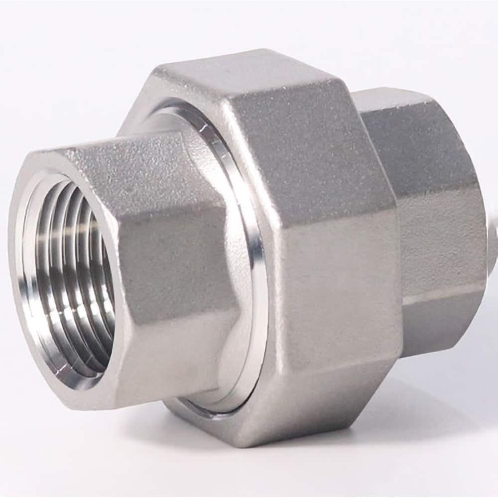Guardian Worldwide - Stainless Steel Pipe Fittings; Type: Union ; Fitting Size: 1 ; End Connections: FNPT x FNPT ; Material Grade: 304 ; Pressure Rating (psi): 150 ; Length (Inch): 1.87 - Exact Industrial Supply