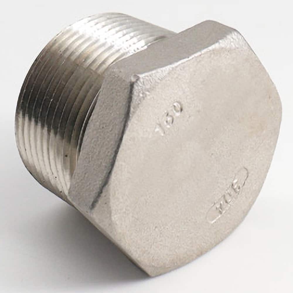 Guardian Worldwide - Stainless Steel Pipe Fittings; Type: Hexagon Plug ; Fitting Size: 2 ; End Connections: MNPT ; Material Grade: 304 ; Pressure Rating (psi): 150 ; Length (Inch): 1.46 - Exact Industrial Supply