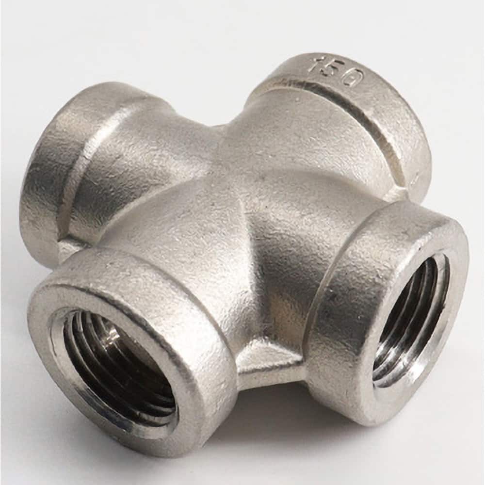 Guardian Worldwide - Stainless Steel Pipe Fittings; Type: Cross ; Fitting Size: 1/4 ; End Connections: FNPT x FNPT x FNPT x FNPT ; Material Grade: 304 ; Pressure Rating (psi): 150 - Exact Industrial Supply