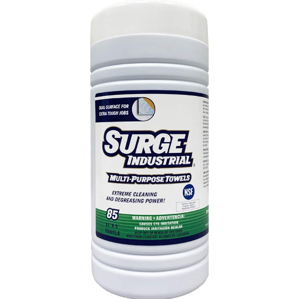 Surge Industrial - Wipes; Type: Hard Surface Cleaning Wipe; Wipes ; Style: Dual Sided Wipe ; Sheet Length (Inch): 11 ; Sheet Width (Inch): 9 ; Sheets per Package: 85 ; Container Type: Wipes - Exact Industrial Supply