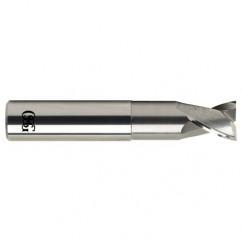 1/4 Dia. x 2-1/2 Overall Length 2-Flute .020 C/R Solid Carbide SE End Mill-Round Shank-Center Cutting-Uncoated - Industrial Tool & Supply