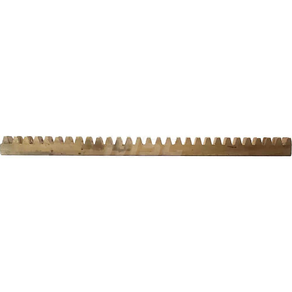 1/2″ Face Width 4' Long Brass Gear Rack 24 Pitch, 14.5° Pressure Angle, Square