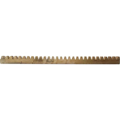 1/2″ Face Width 4' Long Brass Gear Rack 20 Pitch, 14.5° Pressure Angle, Square