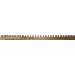 1/2″ Face Width 1' Long Brass Gear Rack 32 Pitch, 20° Pressure Angle, Square