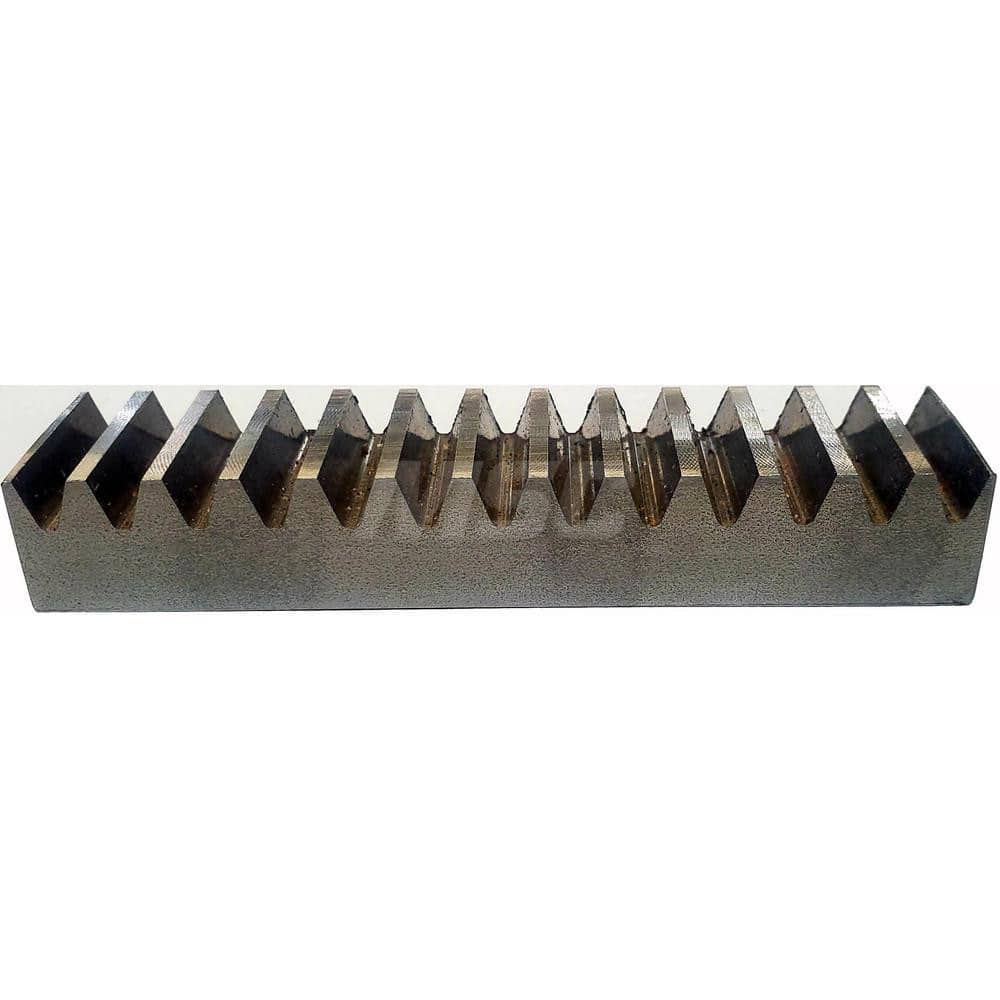 1/2″ Face Width 4' Long 1018/12L14 Steel Gear Rack 32 Pitch, 14.5° Pressure Angle, Square