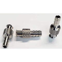 Medical Tubing Connectors & Fittings; Connector Type: Female Luer Lock to Barb; Material: 316 Stainless Steel; Inlet A Inside Diameter (Inch): 0.2; Inlet B Inside Diameter (Inch): 0.21; Application: For Many Laboratories; Color: Silver