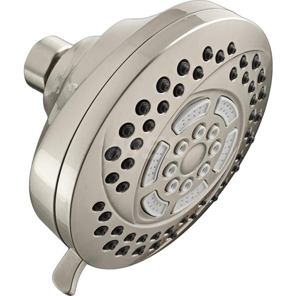Shower Heads & Accessories; Type: Shower Head; Material: Brass; GPM: 2.00; Face Diameter: 4-1/2; Finish/Coating: Nickel; For Use With.: Universal; Type: Shower Head; Description: Water-Saving Fixed Shower Head; Material: Brass
