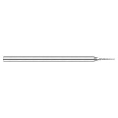 Miniature End Mills - Tapered Rib Cutters - 0.0450″ Cutter Diameter × 0.2500″ (1/4″) Length of Cut × 0.5° per side Carbide Tapered Square End Mill, 3 Flutes - Exact Industrial Supply