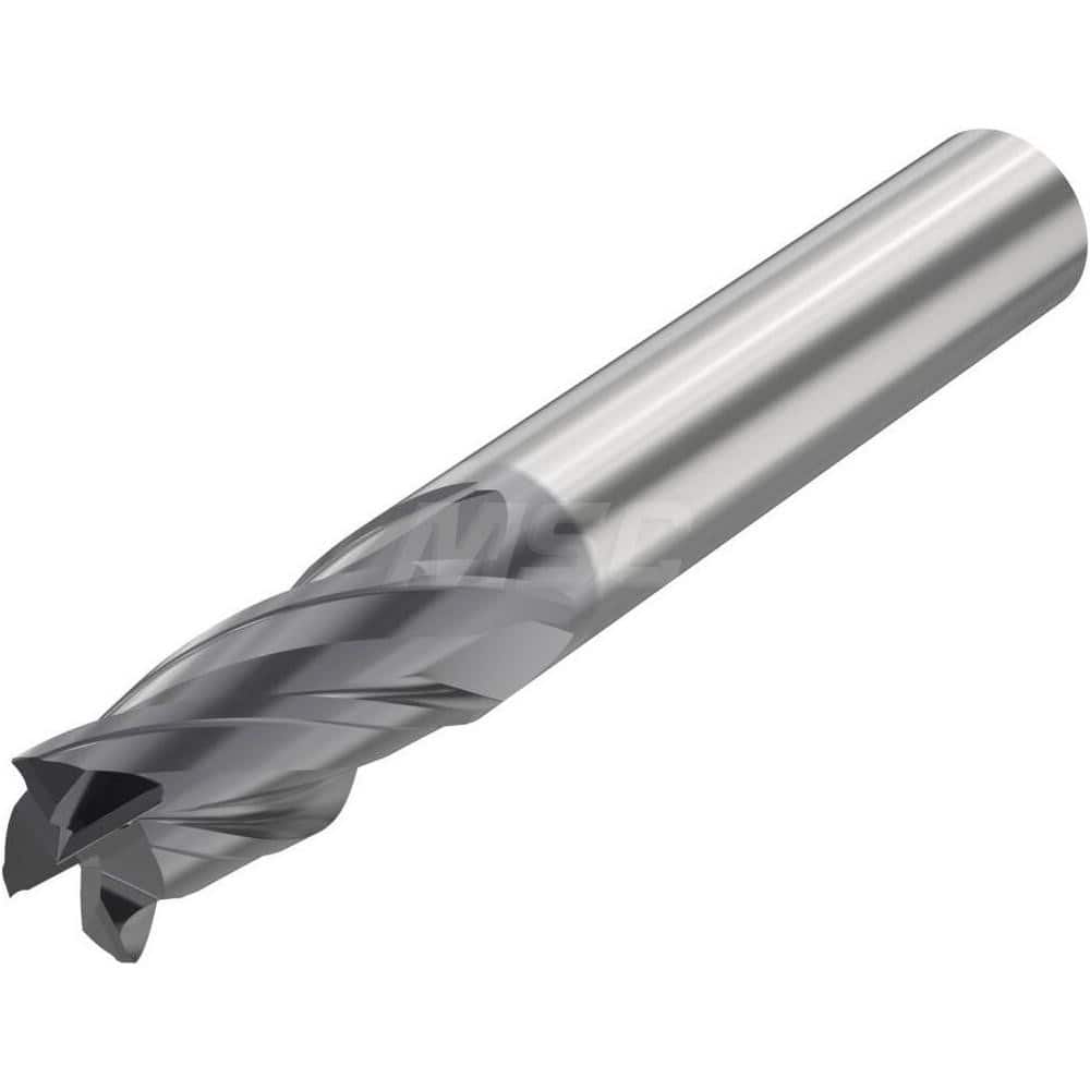 Corner Radius End Mill: 0.2362″ Dia, 4 Flutes, Solid Carbide 35 ° Helix, SIRON-A Coated, Corner Chamfer End, Series JSE514