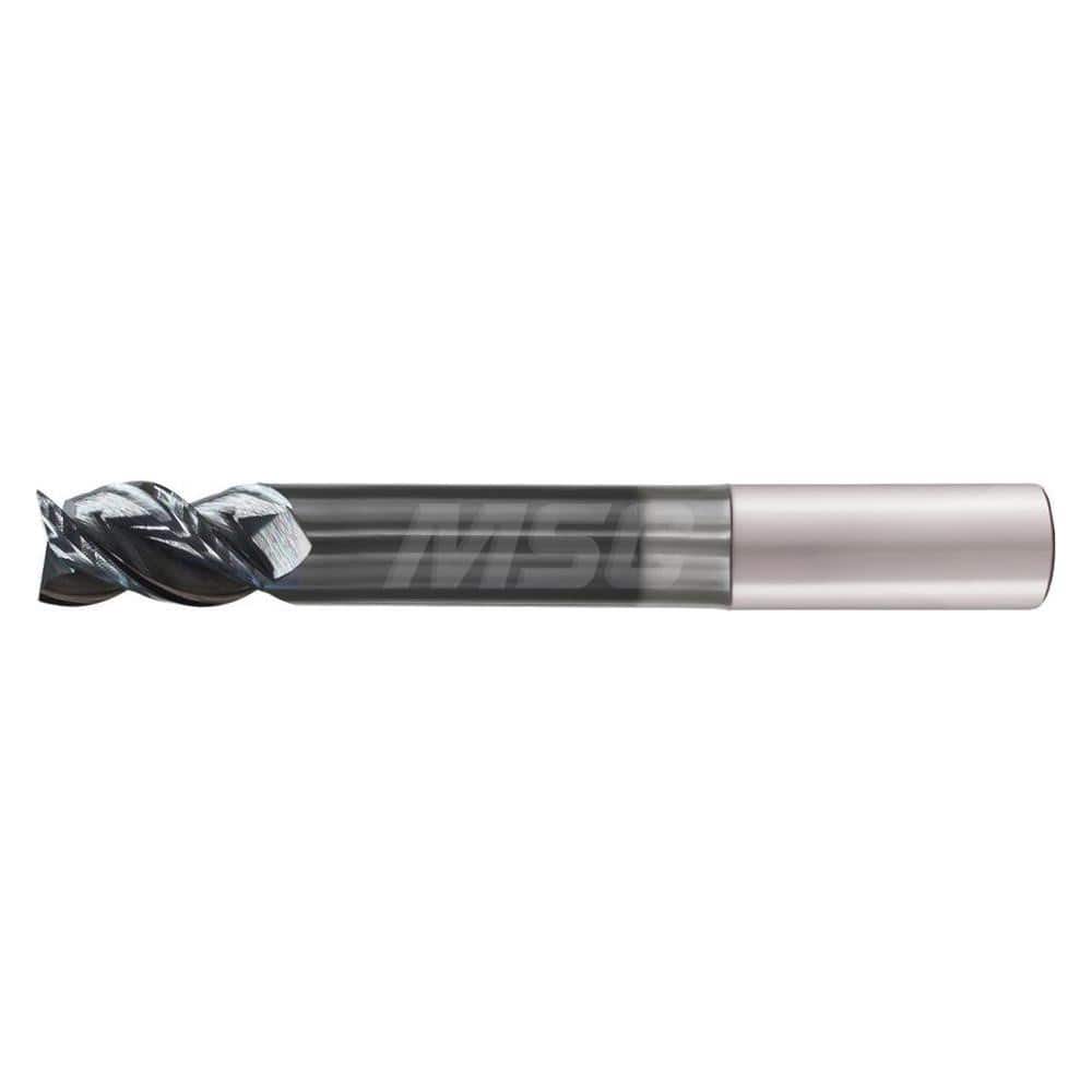 Corner Radius End Mill: 7/16″ Dia, 1-1/2″ LOC, 0.06″ Radius, 4 Flutes, Solid Carbide 4″ OAL, 7/16″ Shank Dia, 38 ° Helix, DLC Coated, Corner Radius End, Centercutting, Series Flash Solid