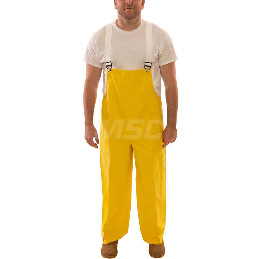 Bib Overalls: Size Small, Neoprene on 200D Nylon Yellow, 28″ Inseam, Snaps Closure