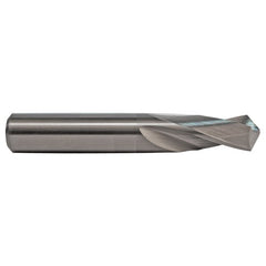 #28 Dia. × 0.141″ Shank × 5/8″ Flute Length × 2″ OAL, 3XD, 118°, Uncoated, 2 Flute, External Coolant, Round Solid Carbide Drill - Industrial Tool & Supply