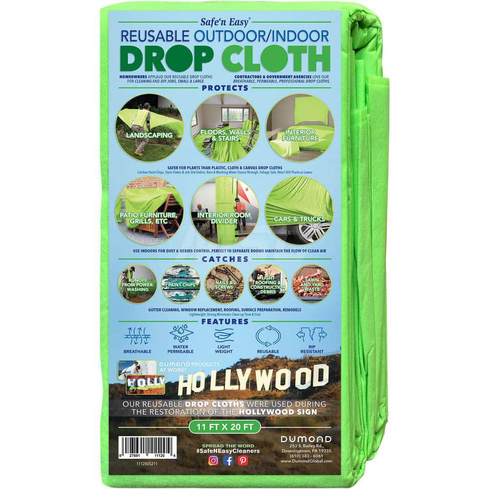 Drop Cloths; Material: Microfiber; Material: Microfiber; Duty Level: Heavy-Duty; Overall Thickness: 0.1; Disposable: Yes; Thickness (Decimal Inch): 0.1; Color: Green; Features: Breathable, Permeable, Reusable, Rip Resistant; Overall Width: 11; Overall Len