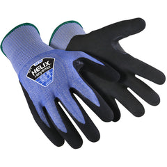 Blue Knit Glove with HPPE/Steel and Sandy Nitrile Dip, Size XXS