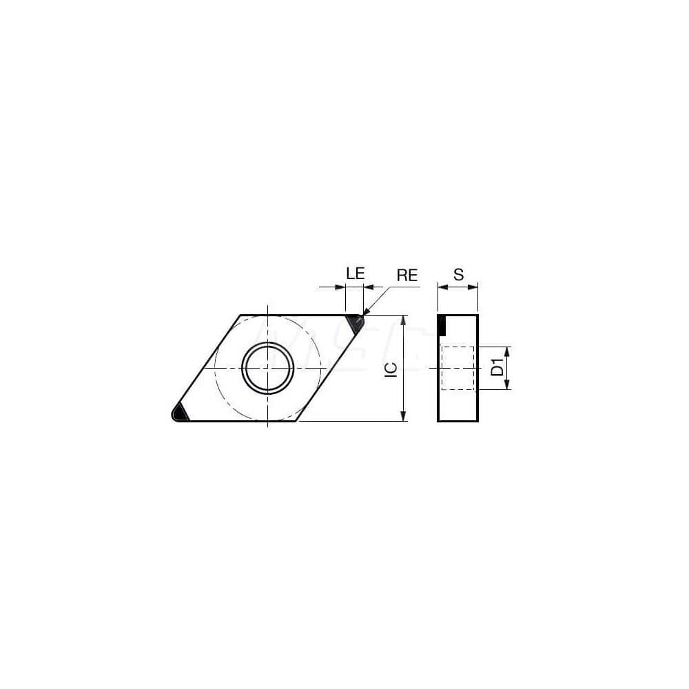 Turning Insert:  2QP-DNGA432-WJ BXA20,  Polycrystalline Cubic Boron Nitride Coated Finish,  Neutral,  1/2″ Inscribed Circle,  0.0310″ Corner Radius,  55.0 &deg N/A Diamond,  Series  DNGA