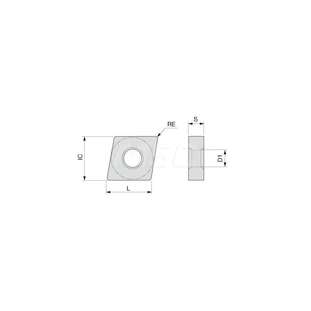Turning Insert:  CNMG331ETSF AT9530,  Cermet TiAlN Finish,  Neutral,  3/8″ Inscribed Circle,  0.0160″ Corner Radius,  80.0 &deg N/A Diamond,  Series  CNMG