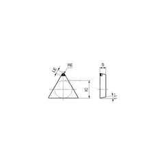 Turning Insert:  Q-TPGN322 BX330,  Polycrystalline Cubic Boron Nitride Uncoated Finish,  Neutral,  3/8″ Inscribed Circle,  0.0310″ Corner Radius,  60.0 &deg N/A Triangle,  Series  TPGN
