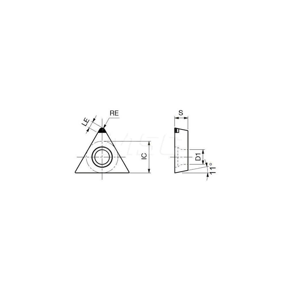 Turning Insert:  Q-TPMW332 BX330,  Polycrystalline Cubic Boron Nitride Uncoated Finish,  Neutral,  3/8″ Inscribed Circle,  0.0310″ Corner Radius,  60.0 &deg N/A Triangle,  Series  TPMW