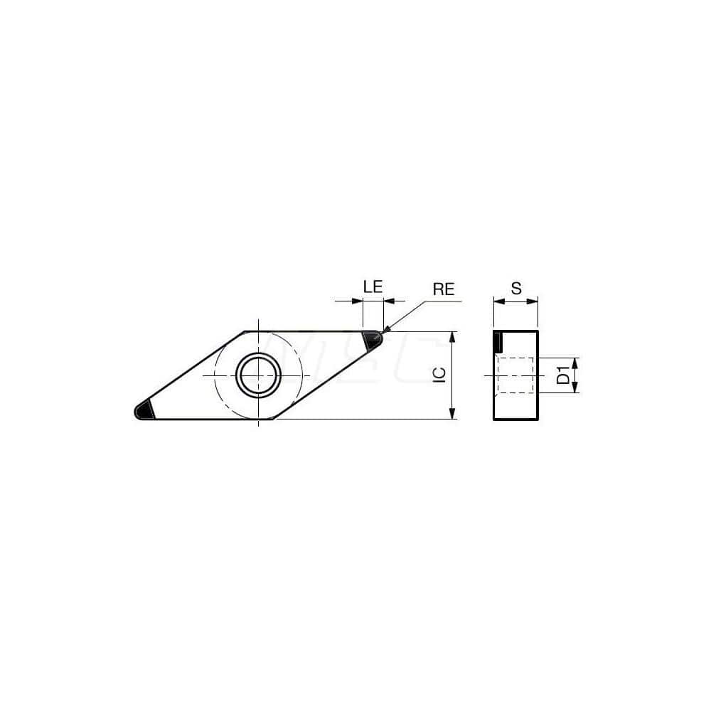 Turning Insert:  2QP-VNGA331-L BX330,  Polycrystalline Cubic Boron Nitride Uncoated Finish,  Neutral,  3/8″ Inscribed Circle,  0.0160″ Corner Radius,  35.0 &deg N/A Diamond,  Series  VNGA