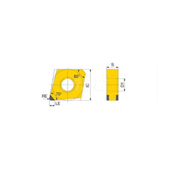 Turning Insert:  2QP-GNGA431-L BXA20,  Polycrystalline Cubic Boron Nitride Coated Finish,  Neutral,  1/2″ Inscribed Circle,  0.0160″ Corner Radius,  70.0 &deg N/A Diamond,  Series  GNGA