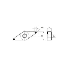 Turning Insert:  2QP-VNGA331-L BXA20,  Polycrystalline Cubic Boron Nitride Coated Finish,  Neutral,  3/8″ Inscribed Circle,  0.0160″ Corner Radius,  35.0 &deg N/A Diamond,  Series  VNGA