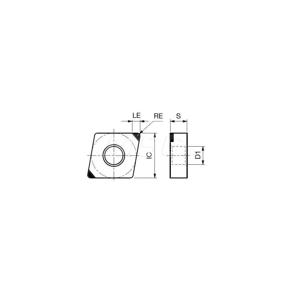 Turning Insert:  2QP-CNGA431-WL BXM10,  Polycrystalline Cubic Boron Nitride TiCN Finish,  Neutral,  1/2″ Inscribed Circle,  0.0160″ Corner Radius,  80.0 &deg N/A Diamond,  Series  CNGA
