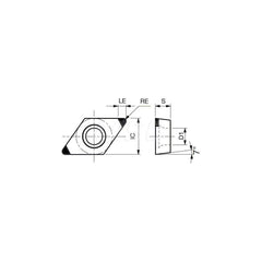 Turning Insert:  2QP-DCGW32.50.5F BX470,  Polycrystalline Cubic Boron Nitride Uncoated Finish,  Neutral,  3/8″ Inscribed Circle,  0.0080″ Corner Radius,  55.0 &deg N/A Diamond,  Series  DCGW