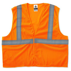 8205HL S/M Econo 2 Hook & Loop Orange Vest - Industrial Tool & Supply