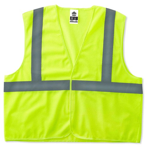 8205HL 4 XL/5 XL Econo 2 Hook & Loop Lime Vest - Industrial Tool & Supply