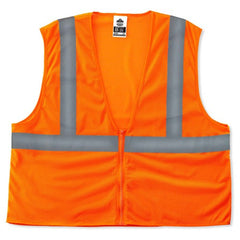 8205Z L/ XL Econo 2 Zipper Orange Vest - Industrial Tool & Supply