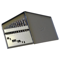 ‎1/16-1/4 RHS / RHC HSS 135 Degree Split Point Heavy Duty Jobber Length Drill Set - TiCN