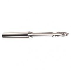 .025 Dia. - .038 LOC - 1-1/2" OAL - .003 C/R  2 FL Carbide End Mill with .038 Reach - Uncoated - Industrial Tool & Supply