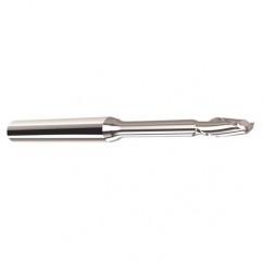 .015 Dia. - .023 LOC - 1-1/2" OAL - .002 C/R  2 FL Carbide End Mill with .200 Reach - Uncoated - Industrial Tool & Supply