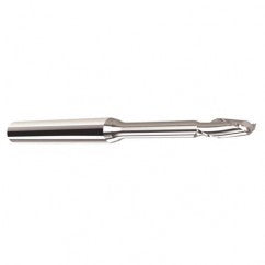 .0313 Dia. - .047 LOC - 1-1/2" OAL - .005 C/R  2 FL Carbide End Mill with .100 Reach - Uncoated - Industrial Tool & Supply